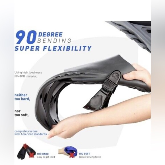 CAPAS Snorkel Fins Swim Fins Travel Short Adjustable for Snorkeling Size ML/XL - Picture 2 of 9